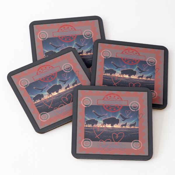 Item preview, Mystical Prairie Spirit - Neon Wildlife Silhouette - out of love for you designed and sold by Studio Yvonne .
