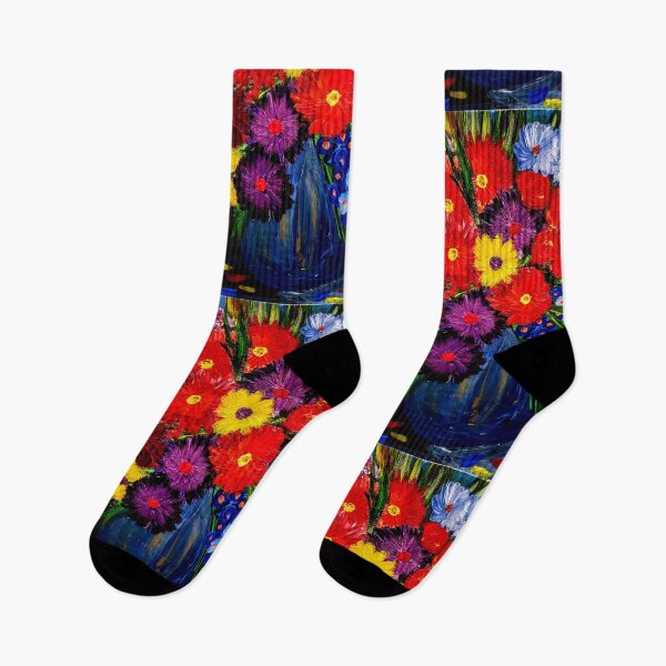 Item preview, Abundant Joy: Multicolor Wildflowers in Blue Vase designed and sold by kkartwork.