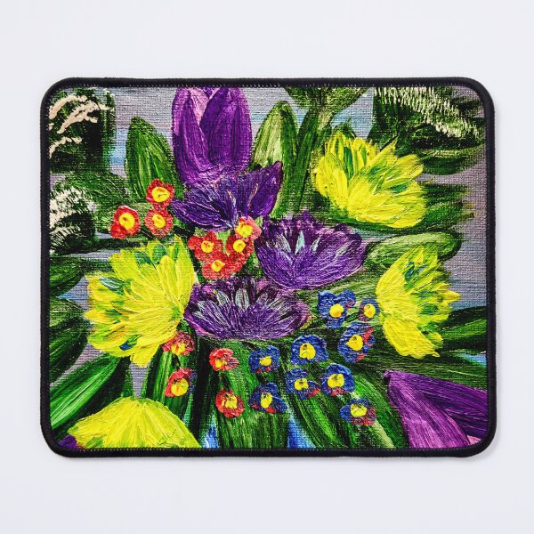 Item preview, Modern Geometric Vase: Yellow & Purple Bouquet designed and sold by kkartwork.