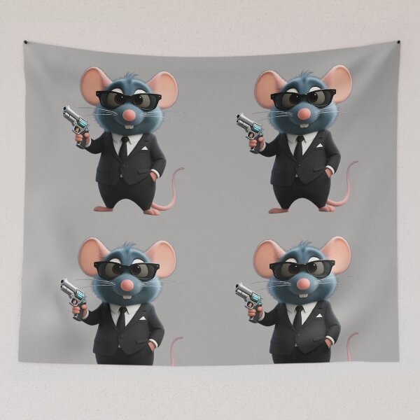 Item preview, Cute Secret Agent Mouse – Pixar-Style Spy Illustration designed and sold by GraphGUY.