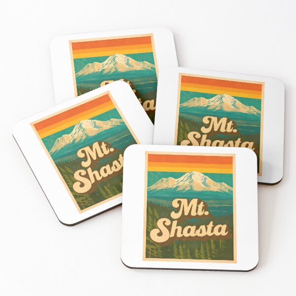 Item preview, Mt Shasta Retro Travel Poster: Vintage Sunset Mountain Wall Art designed and sold by WilderRoads.