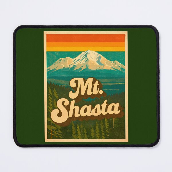 Item preview, Mt Shasta Retro Travel Poster: Vintage Sunset Mountain Wall Art designed and sold by WilderRoads.