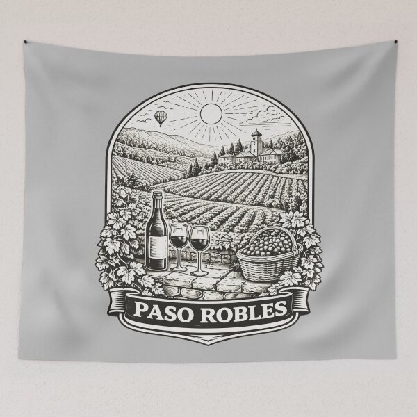 Item preview, Paso Robles, California Line Art Illustration  designed and sold by Myra365Art.