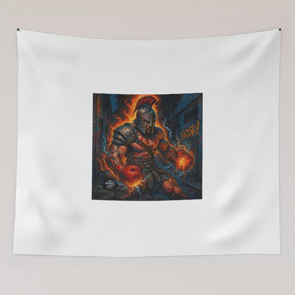 Item preview, Flaming Electric Ancient Warrior Boxer Art designed and sold by RoyalKnightMMA.