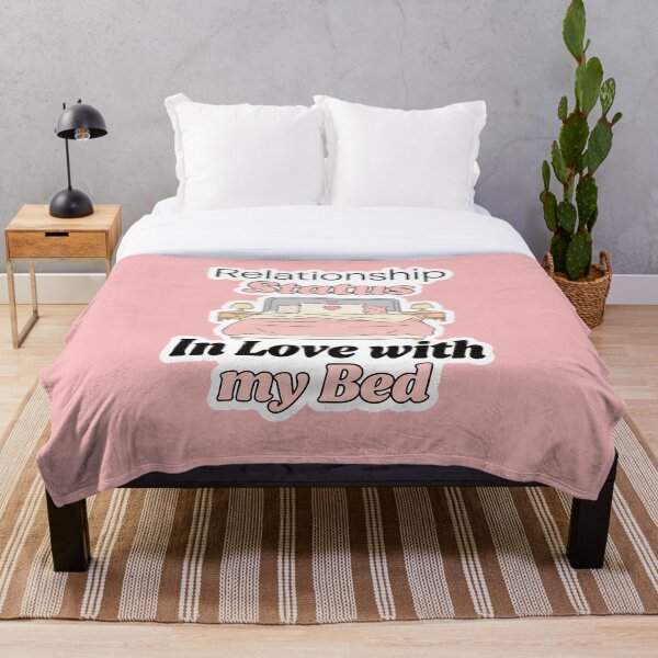 Item preview, Relationship Status: In Love with my Bed | Cozy Funny Valentine Gift - Pink Version designed and sold by RedStreamStudio.
