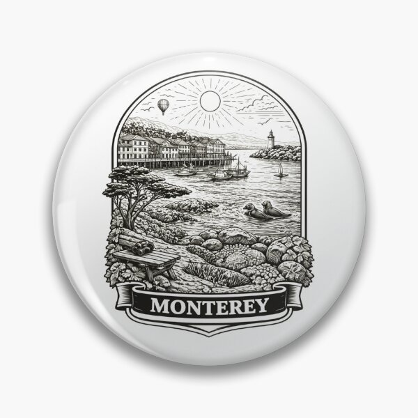 Item preview, Monterey, California Line Art Illustration designed and sold by Myra365Art.