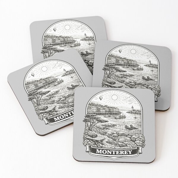 Item preview, Monterey, California Line Art Illustration designed and sold by Myra365Art.