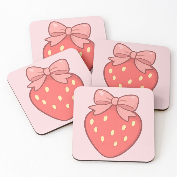Item preview, Cute Strawberry with Bow – Soft Croquette Fruit Illustration designed and sold by hulaloa.