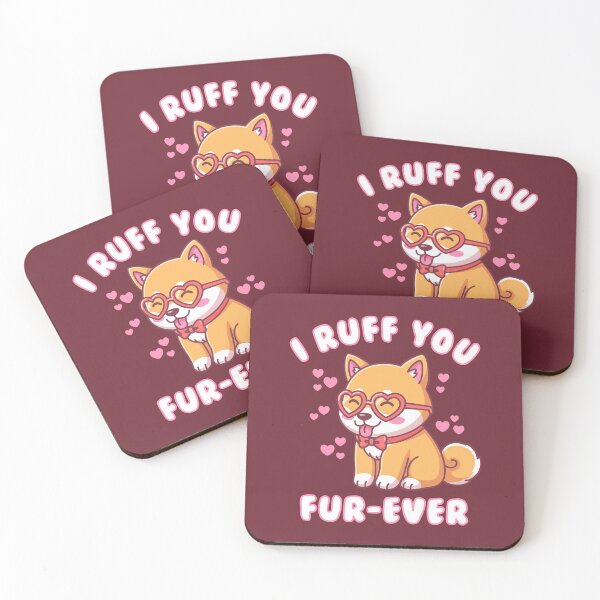 Item preview, I Ruff You Fur-ever - Shiba Inu Valentine Cute Dog Pun Illustration designed and sold by Brogress Project.