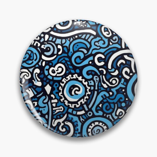 Item preview, Blue abstract doodle pattern designed and sold by angel-cat-22.