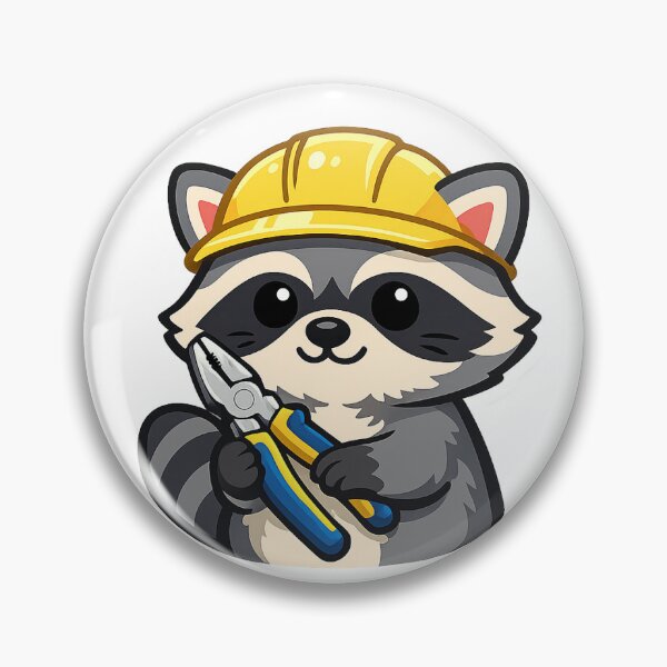 Item preview, Construction Raccoon with Linesman Pliers designed and sold by DillPard.