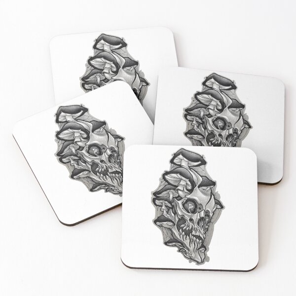 Item preview,  Neotraditional skull and mushrooms designed and sold by Screaming Monkey.