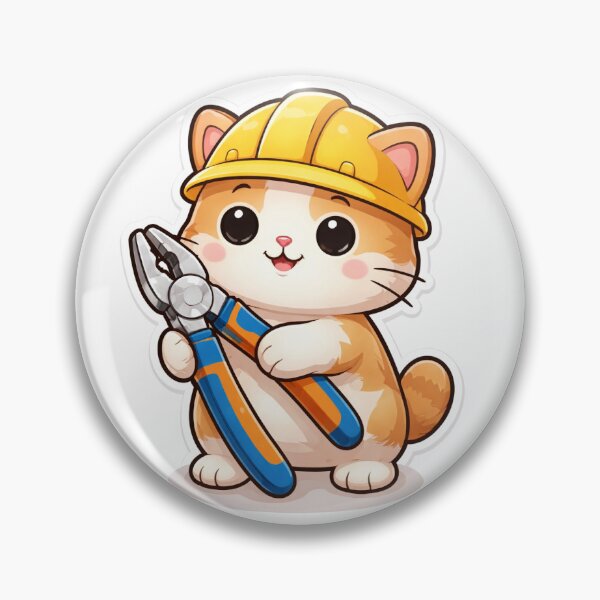 Item preview, Construction Cat with Linesman Pliers designed and sold by DillPard.