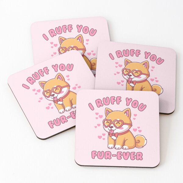 Item preview, I Ruff You Fur-ever - Shiba Inu Valentine Cute Dog Pun Illustration designed and sold by Brogress Project.