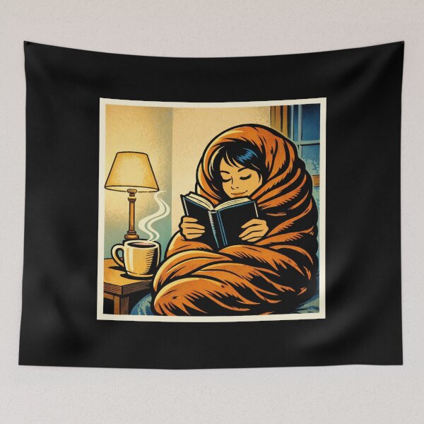 Item preview, Book Lover Lofi Girl – Wrapped in Pages – Gift for Book Lovers • Retro Comics • Vintage Halftone designed and sold by JacobKAurumhead.