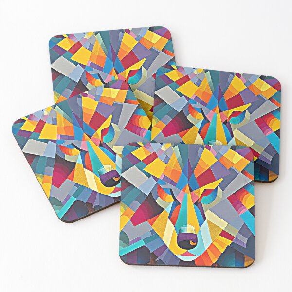 Item preview, Lobo abstracto geométrico de arte pop designed and sold by DigiTora.