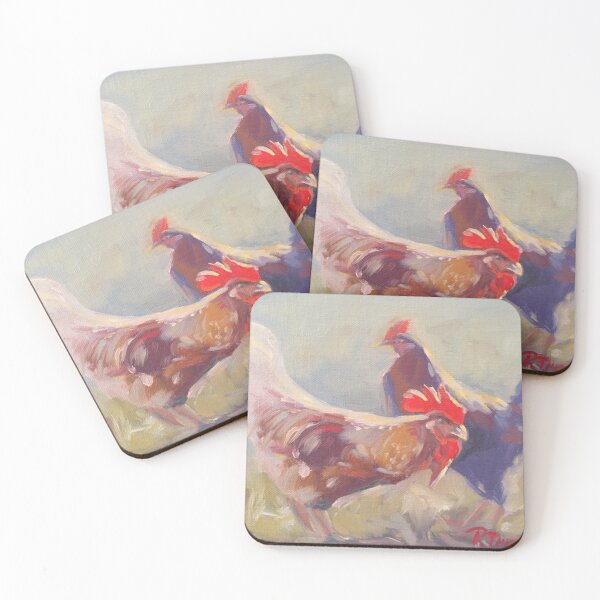 Item preview, Farm Chickens in the Morning Sun designed and sold by RachelJoyStudio.