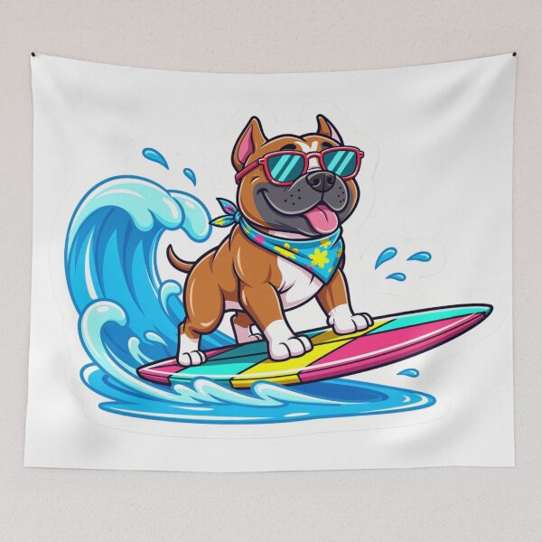 Item preview, Pitbull Love - Surfing I designed and sold by MoonLab Design.