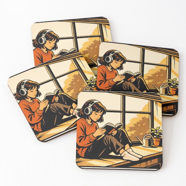 Item preview, Book Lover Lofi Girl – Headphones and Pages – Gift for Book Lovers • Retro Comics • Vintage Halftone designed and sold by JacobKAurumhead.