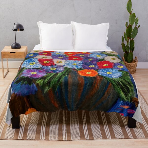 Item preview, Abundant Wildflowers: Multicolor Bouquet in Dark Vase designed and sold by kkartwork.