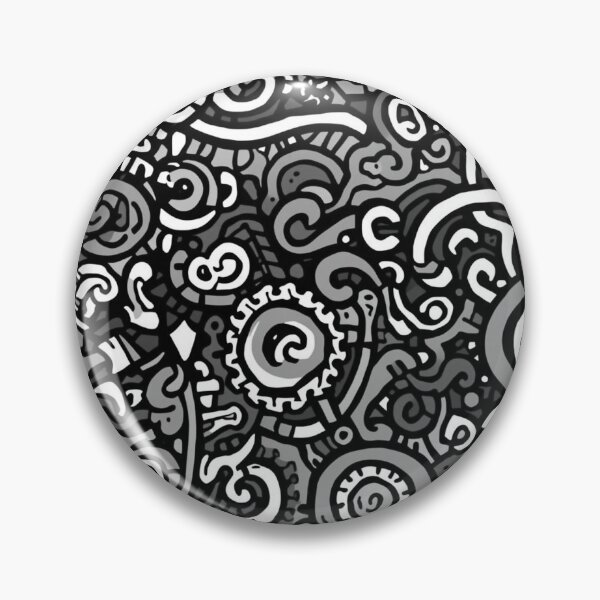 Item preview, Grey and white abstract doodle pattern designed and sold by angel-cat-22.