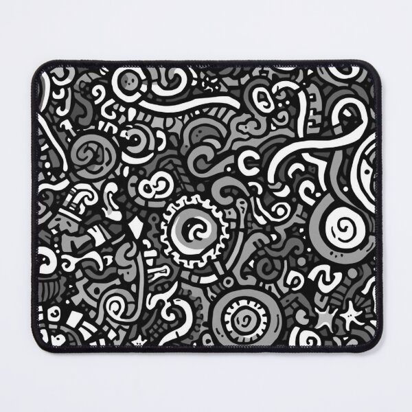 Item preview, Grey and white abstract doodle pattern designed and sold by angel-cat-22.