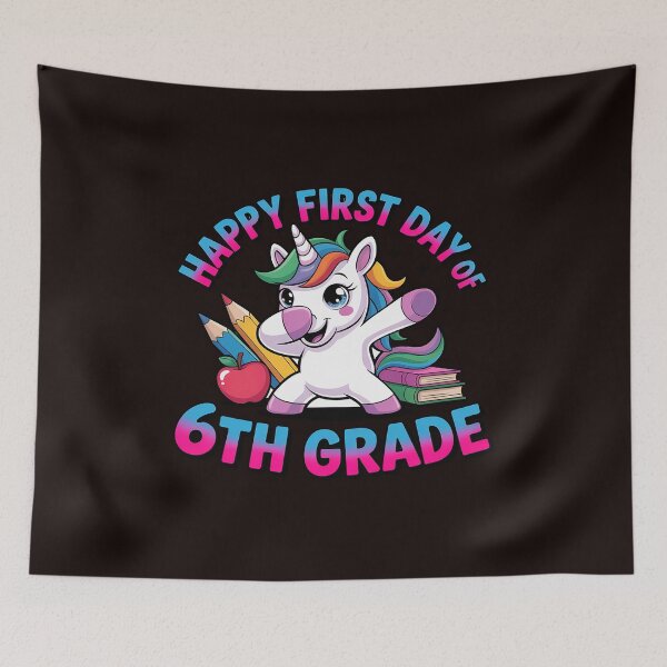Item preview, Unicorn Happy First Day Of 6th Grade Kids Teacher designed and sold by MichaelStalkas.