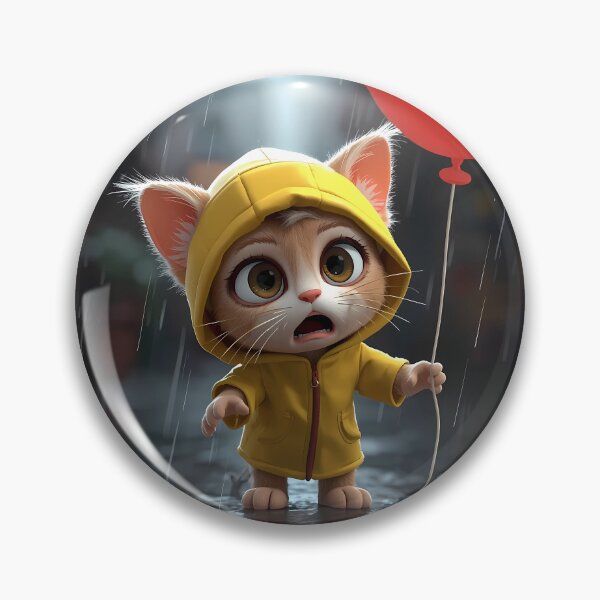Item preview, Surprised Rainy Kitten - Red Balloon Realism designed and sold by WilmerBoza.