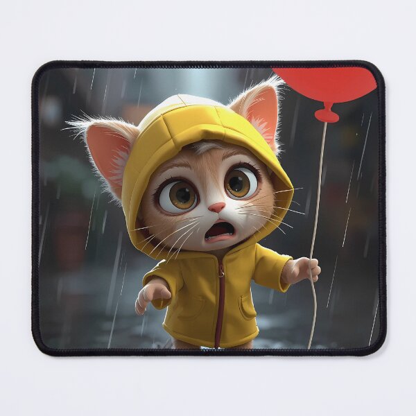 Item preview, Surprised Rainy Kitten - Red Balloon Realism designed and sold by WilmerBoza.