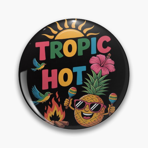 Artikelvorschau, Tropen-Lagerfeuer-Luau mit Ananas-Motiv, Sonnenuntergang entworfen und verkauft von Vexat062Art.