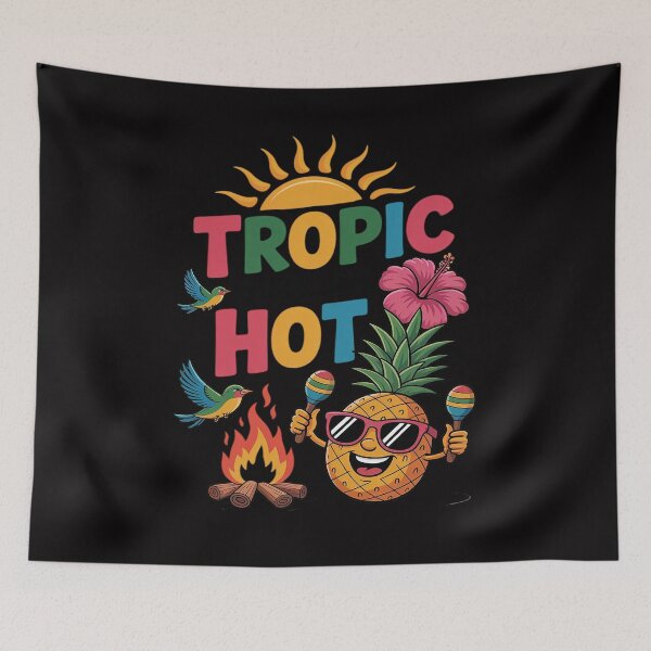 Item preview, Tropic Like Its Hot Pineapple Campfire Luau Sunset designed and sold by Vexat062Art.
