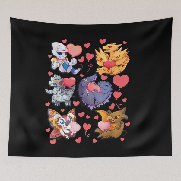 Item preview, Godzilla Heart Character Collage Valentine's Day Love Kaiju designed and sold by tarikusa02.