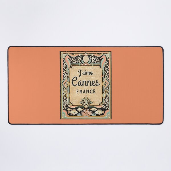Item preview, J’aime Cannes – Art Deco Coastal Mosaic | French Riviera Art Print designed and sold by FrancophileFun.