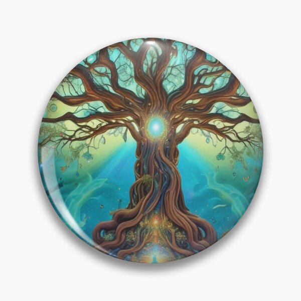 Item preview, The Tree of Ascent - Visionary Psychedelic Nature Spiritual Chakra Tree of Life Art designed and sold by ascentphenix.