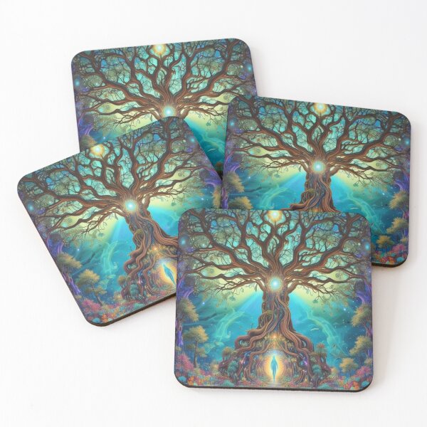 Item preview, The Tree of Ascent - Visionary Psychedelic Nature Spiritual Chakra Tree of Life Art designed and sold by ascentphenix.