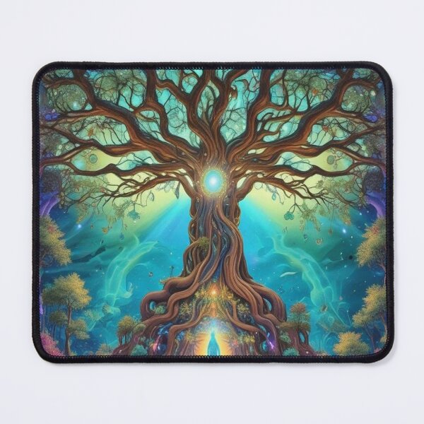 Item preview, The Tree of Ascent - Visionary Psychedelic Nature Spiritual Chakra Tree of Life Art designed and sold by ascentphenix.