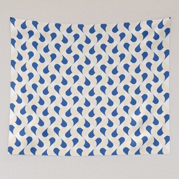 Item preview, XO Hearts: Blue/Cream designed and sold by Motel Sunset.