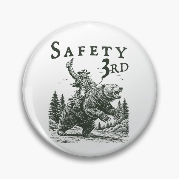 Item preview, Vintage Safety Third - Funny Weirdcore Meme - Bear Hiking Camping Meme designed and sold by RandyHaskins.