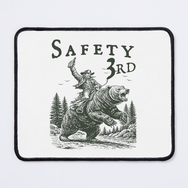 Item preview, Vintage Safety Third - Funny Weirdcore Meme - Bear Hiking Camping Meme designed and sold by RandyHaskins.