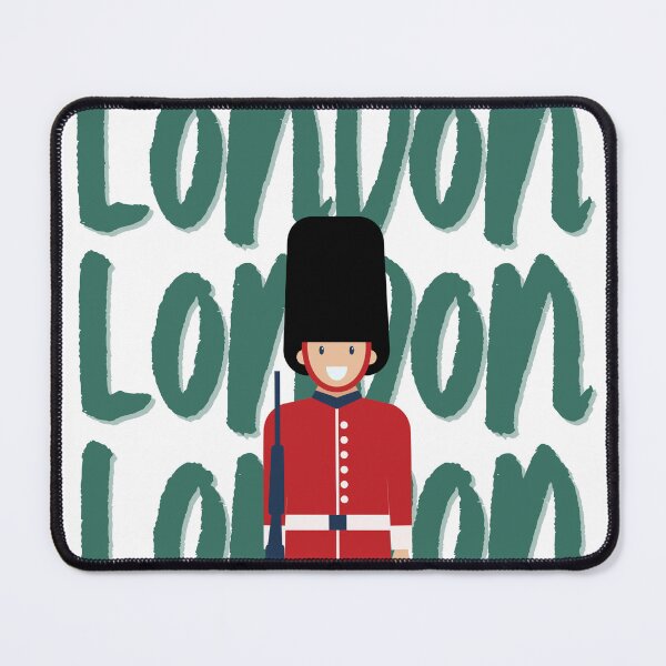 Item preview, London guard standing in front of bold London text designed and sold by Rue Market.