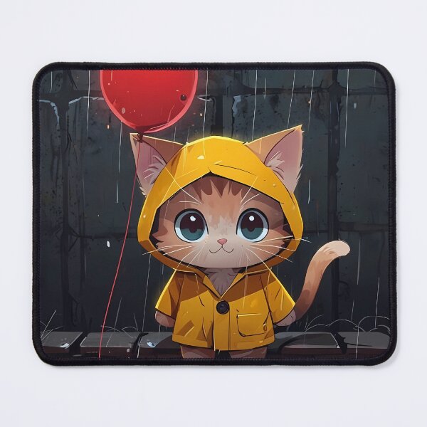 Item preview, Sweet Rainy Kitten with Red Balloon designed and sold by WilmerBoza.