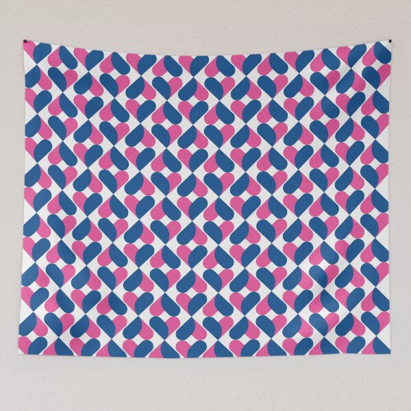 Item preview, XO Hearts: Blue/Pink designed and sold by Motel Sunset.