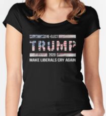 Donald Trump Election 2020 Make Liberals Cry Again T-Shirt Women's Fitted Scoop T-Shirt