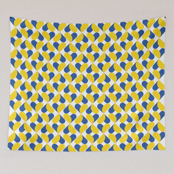 Item preview, XO Hearts: Blue/Yellow designed and sold by Motel Sunset.