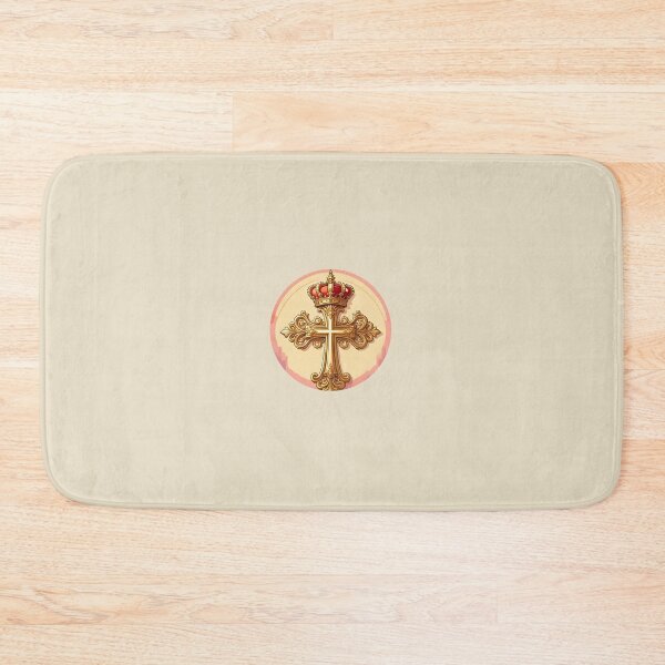 Item preview, Golden Christian Cross with Royal Crown - "King of Kings" Religious Art designed and sold by matthsoopaStyle.