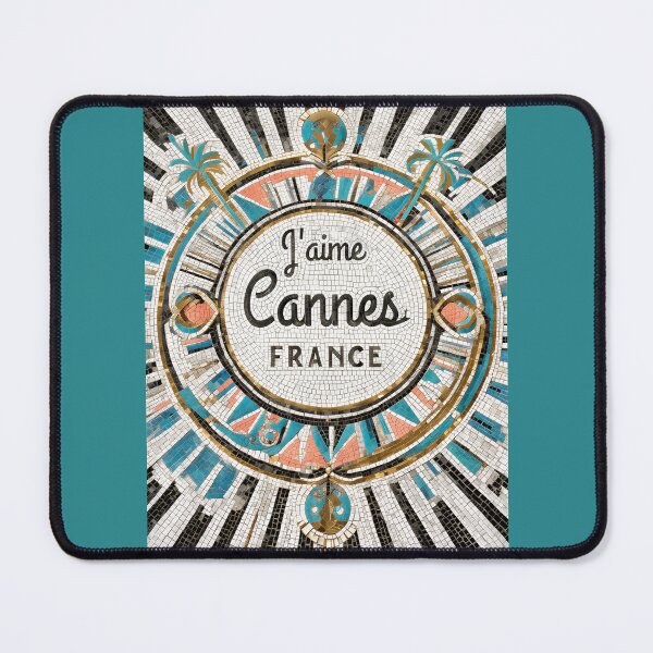 Item preview, Copy of J’aime Cannes – Art Deco Coastal Mosaic | French Riviera Art Print designed and sold by FrancophileFun.