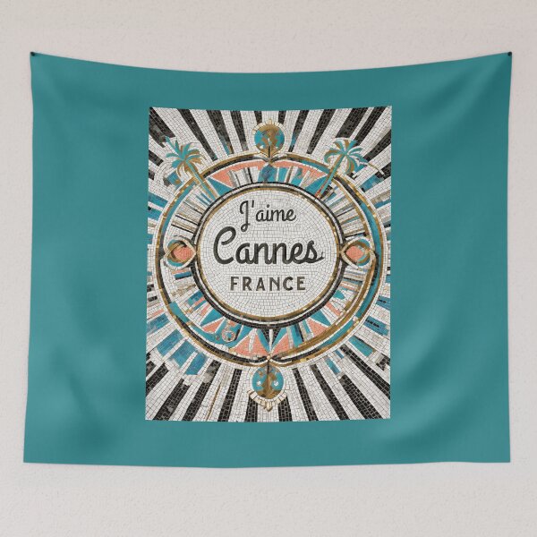 Item preview, Copy of J’aime Cannes – Art Deco Coastal Mosaic | French Riviera Art Print designed and sold by FrancophileFun.