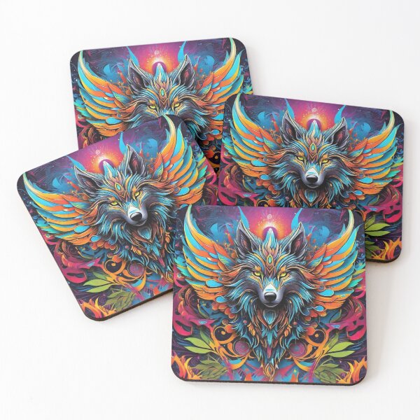 Item preview, The Winged Howl of Rebirth - Magic Wolf Dimension - Visionary Art designed and sold by ascentphenix.