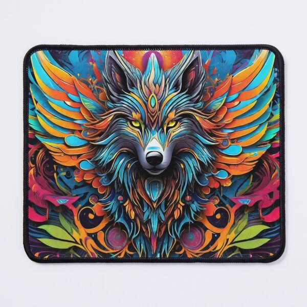 Item preview, The Winged Howl of Rebirth - Magic Wolf Dimension - Visionary Art designed and sold by ascentphenix.