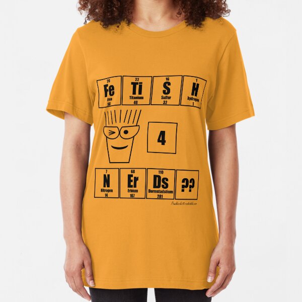 FeTiSH 4 NErDs? - Black Text Slim Fit T-Shirt